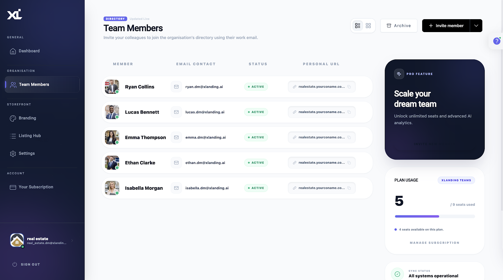 XLanding Teams Admin Portal